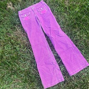 Low rise purple patterned flare corduroys Salt & Pepper brand no flaws